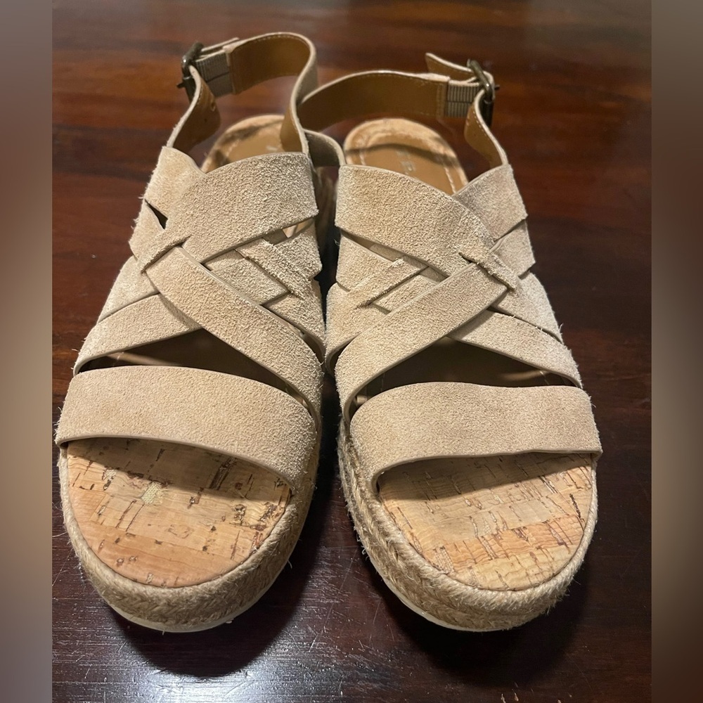 Trask Randi Suede Strap Espadrille Platform Sandals 6 - Picture 3 of 4